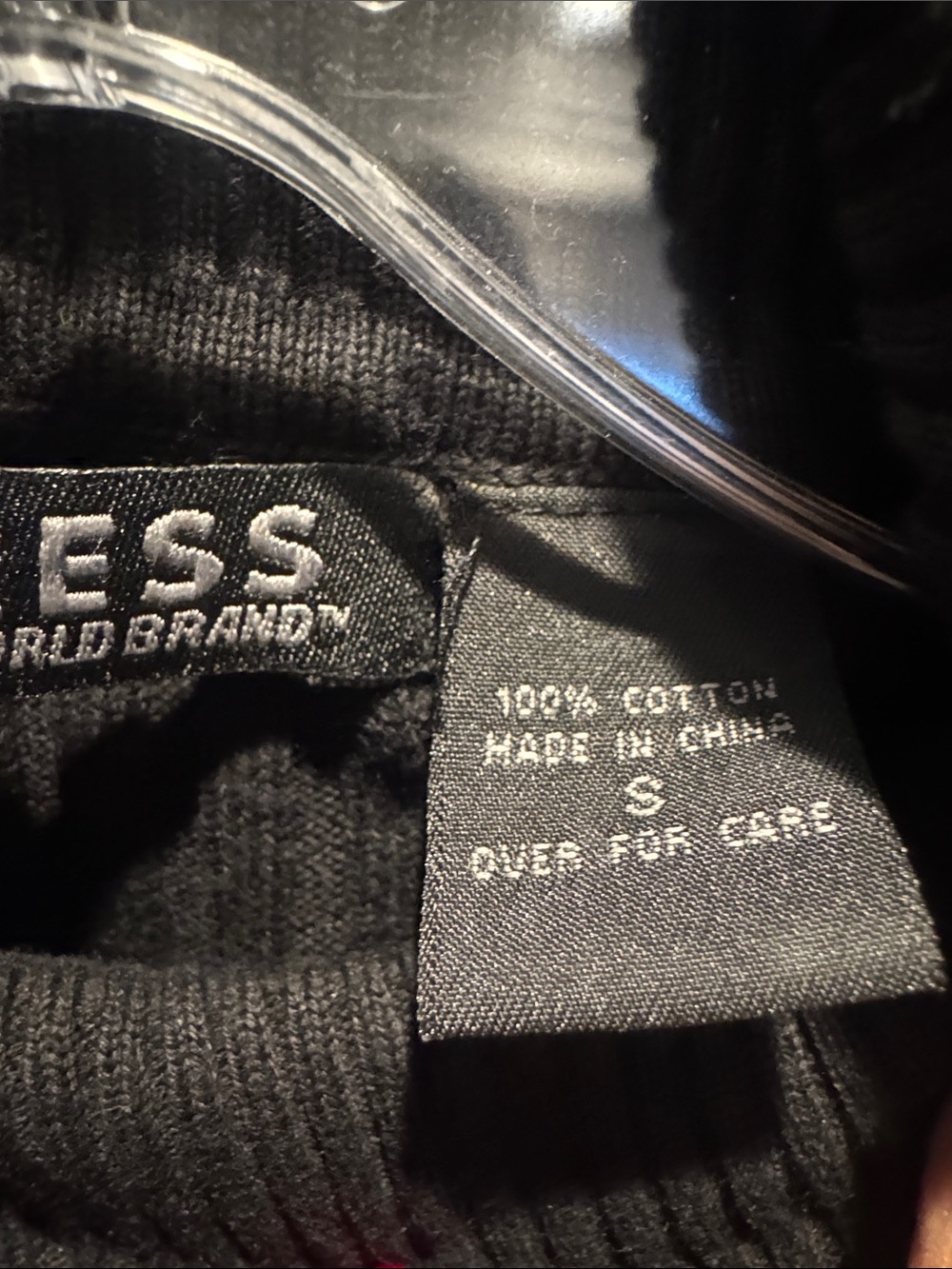 Express Black Ribbed Turtleneck Sweater in 100% Cotton. - Picture 4 of 9